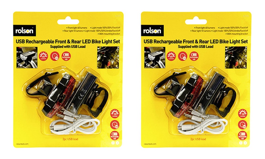 Image 3: Rolson Front and Rear Bike Light