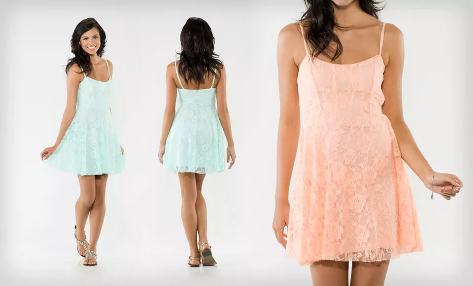 $22.99 for a Poof Apparel Floral-Lace-Overlay Dress ($49 List Price). 3 Colors Available. Free Shipping and Returns. - Second Medium