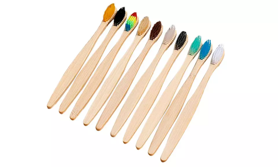Spazzolino da denti in bambù naturale 100% biodegradabile; Lavabile
