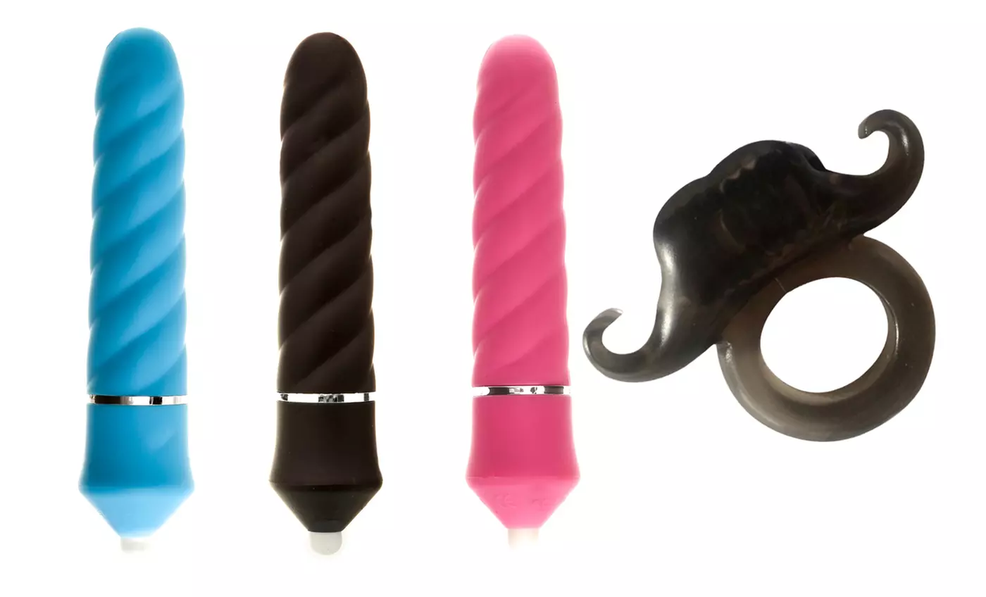 Loving World Vibrator and Vibrating Mustache Love Ring - Primary Image