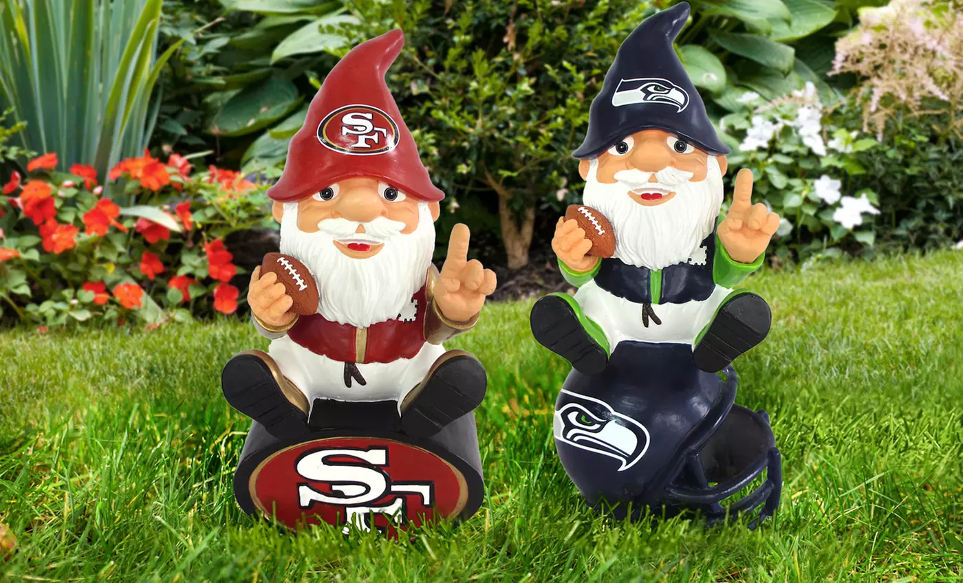 NFL Garden Gnome Sitting on a Team Logo - Primary Image