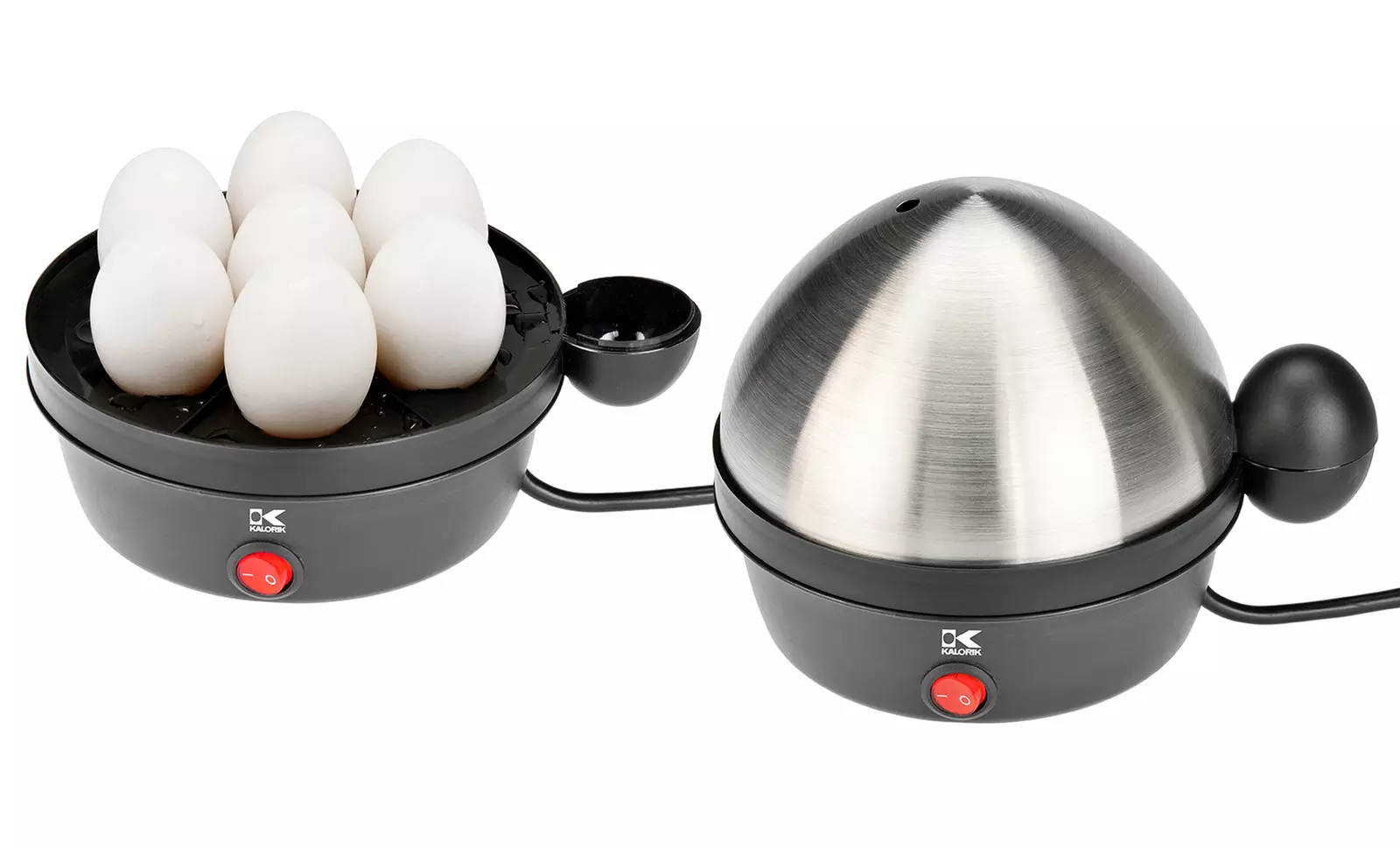Kalorik Stainless Steel 7-Egg Cooker with 4-Egg Poaching Tray - Primary Image