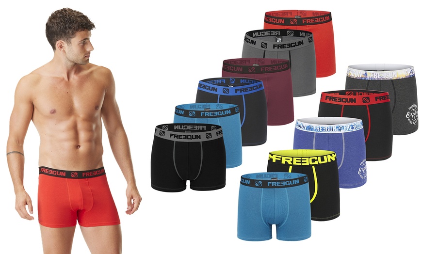 Image 1: Lot surprise de 3, 5 ou 6 boxers Freegun pour hommes en coton 