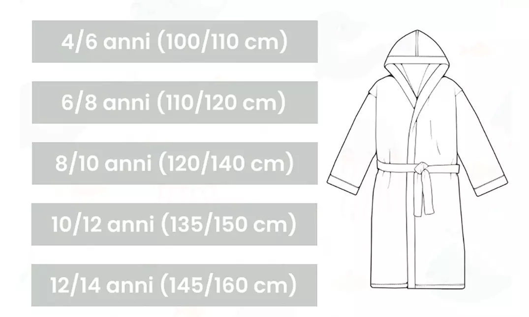 Accappatoio bambino in spugna 100% cotone