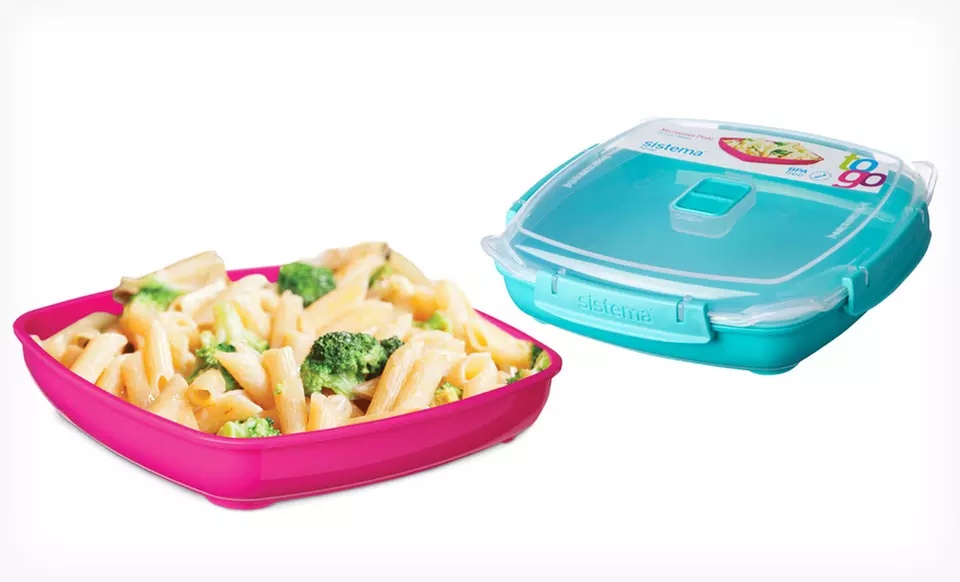 $12.99 for a Sistema Microwave Plate To Go Set of 2 ($22 List Price). Multiple Styles Available. Free Returns. - Primary Image