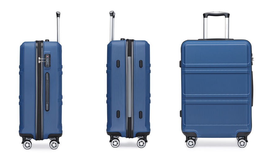 Image 13: One or Three Hard Shell Suitcases with Swivel wheels and TSA Lock