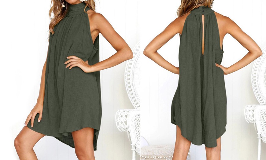 Image 3: High Neck Relaxed Mini Dress