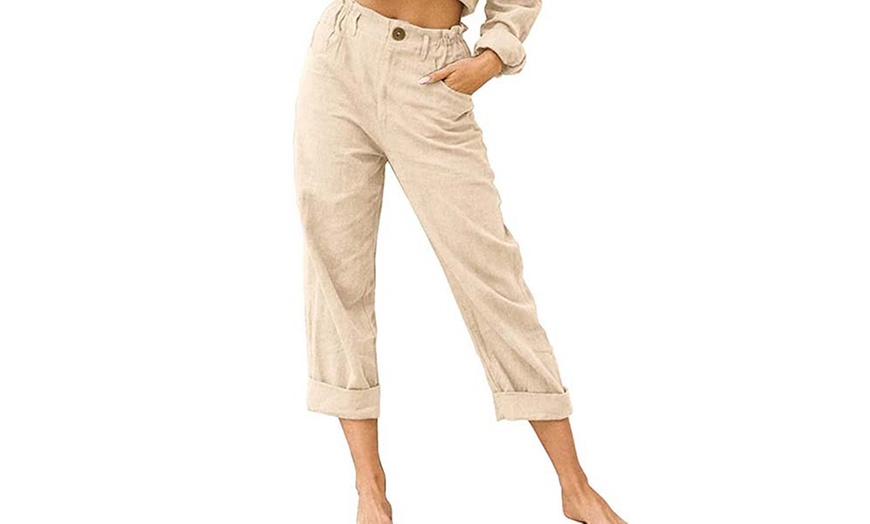 Image 3: Women's Elasticated Waist Pants with Pockets