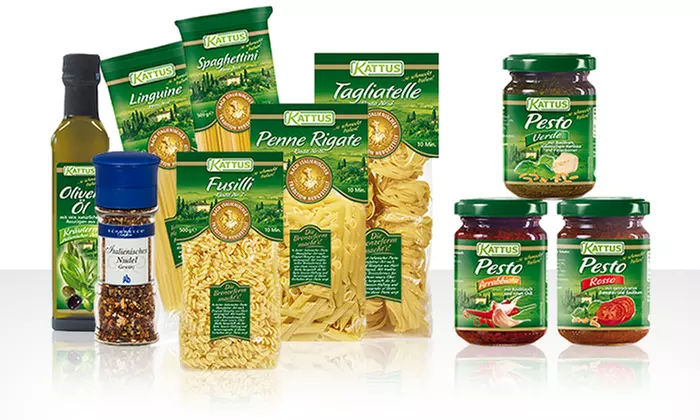 Gourmet-Sets der italienischen Küche mit Pasta, Olivenöl, Gewürzen und Knabbereien von Kattus ab 32,99 € - Primary Image