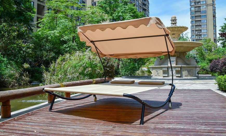 Image 2: Double Outdoor Sun Bed 