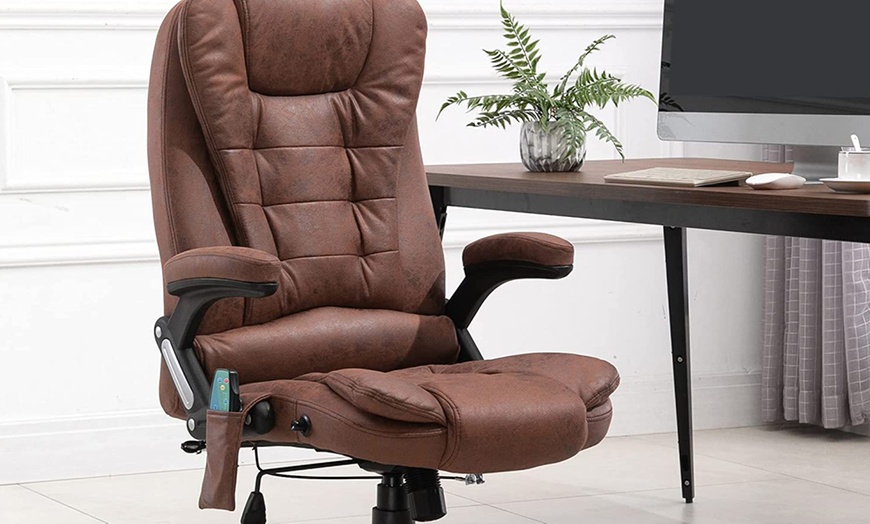 Image 2: Vinsetto 130° Recliner Massage Office Chair