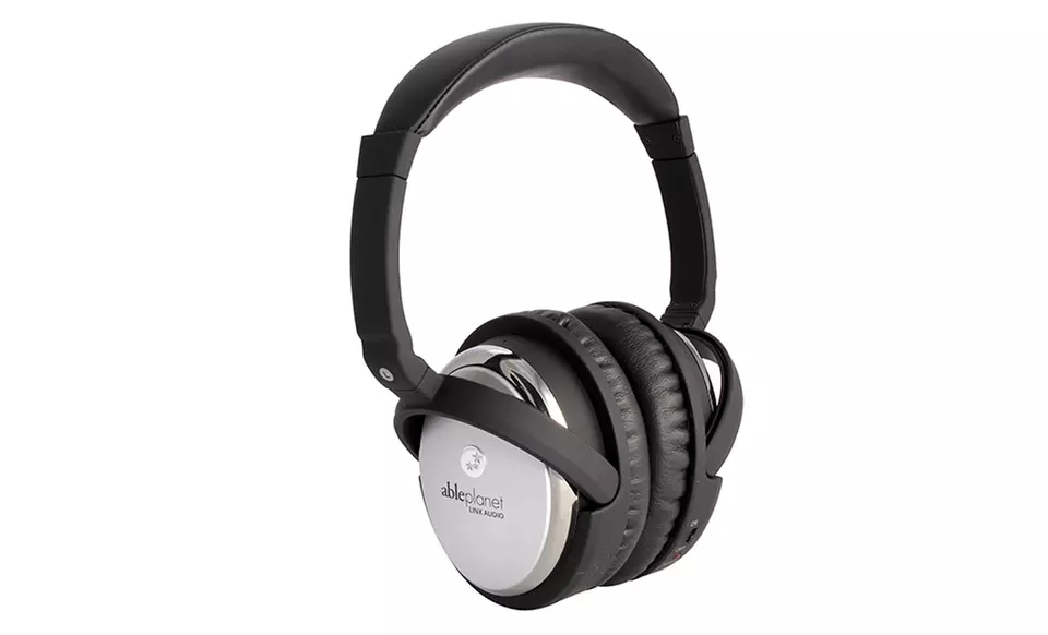 Able Planet True Fidelity Active Noise-Canceling Around-the-Ear Headphones with Inline Mic and Music Controls - Primary Image