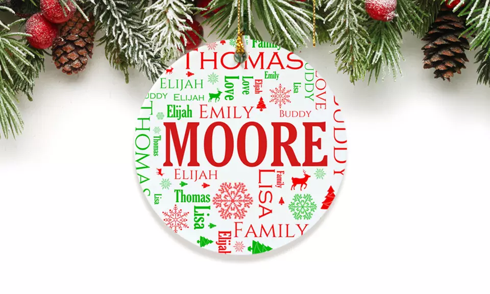 Personalized Round Ceramic Ornaments from GiftsForYouNow.com (Up to 59% Off) - Second Medium