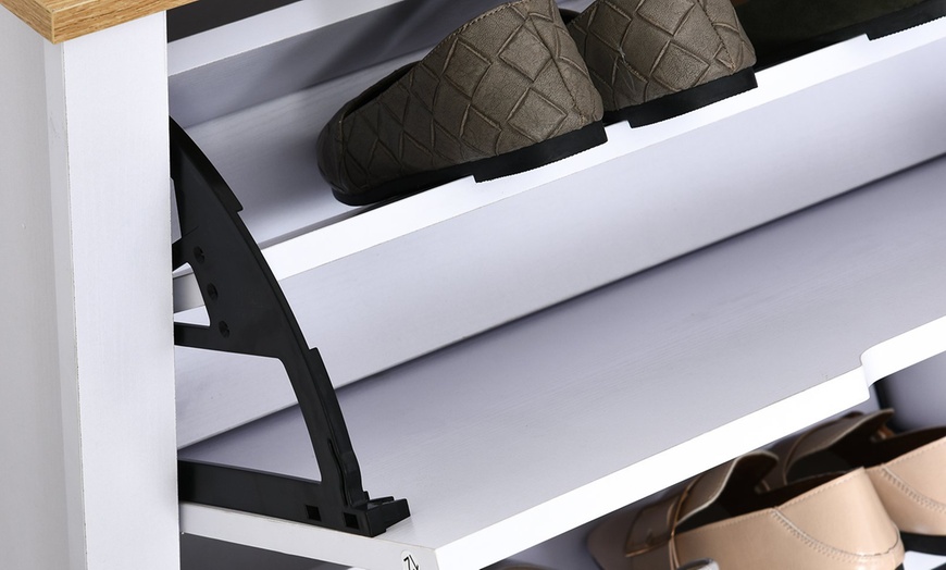 Image 13: HomCom Shoe Storage Rack