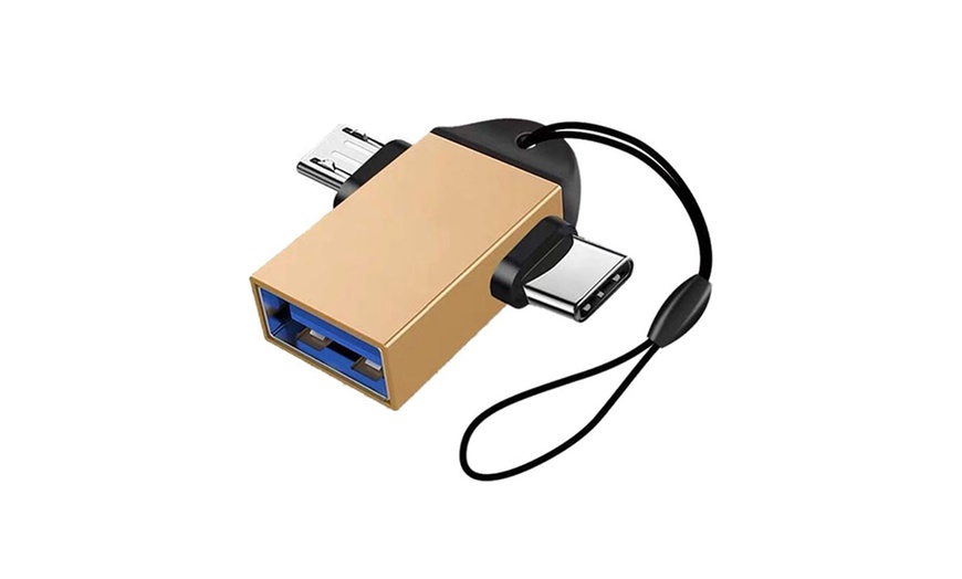 Image 3: One or Two Portable USB Type-C and Micro to USB 3.0 Converters