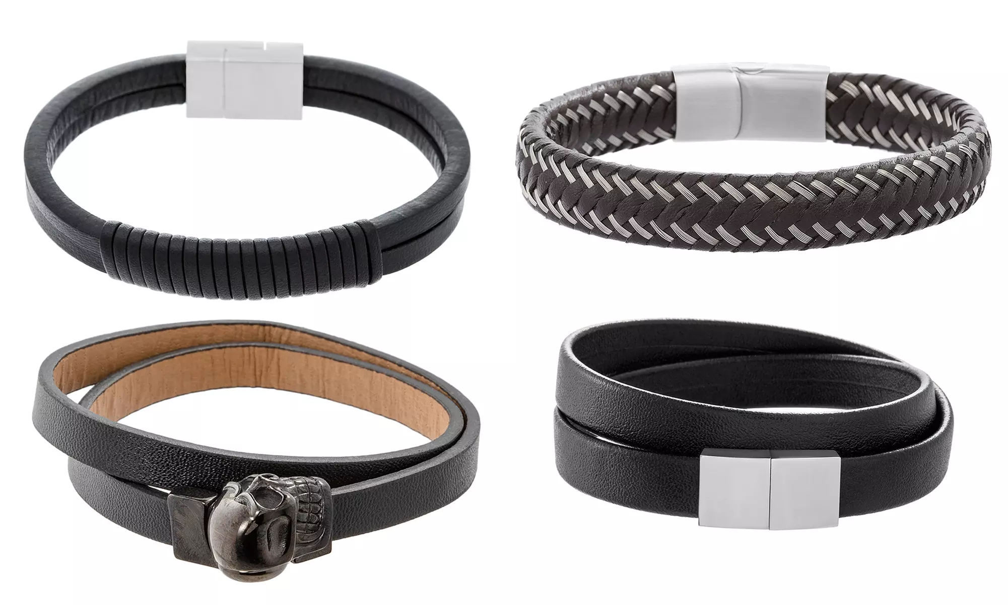 Reinforcements Men's Leather Bracelet. Multiple Designs Available. - Primary Image