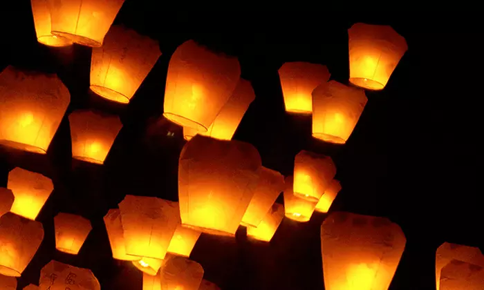 Chinese Sky Lanterns with Fuel Patches from Sky Lanterns (Up to 60% Off). Two Options Available. - Primary Image