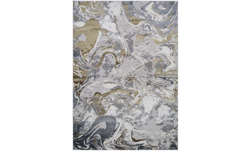 Image 29: Modern Abstract Emperor Contemporary Thick Rug