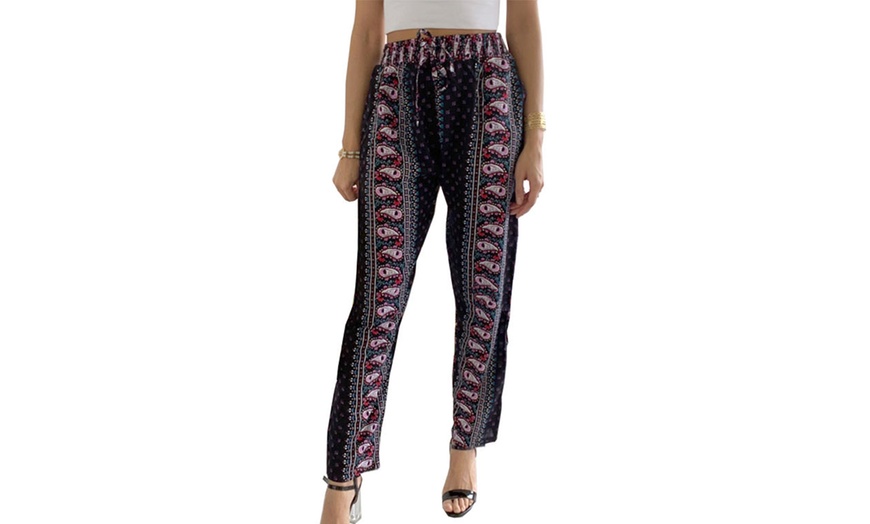 Image 22: Women's Travel Printed Cotton Trousers
