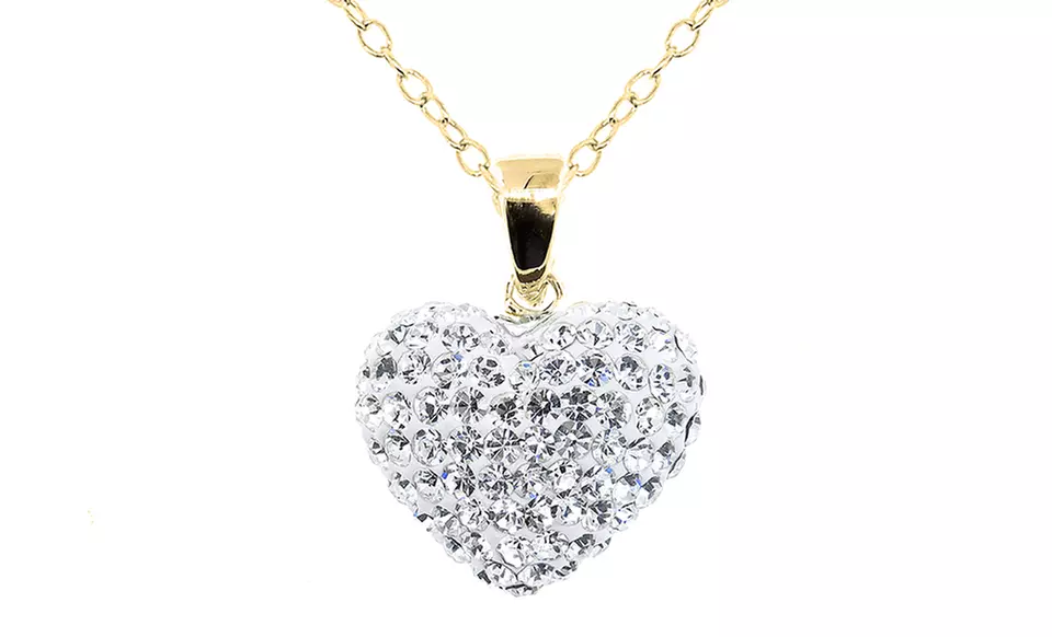 Heart Pendant with Swarovski Elements Crystals in 14K Gold - Primary Image