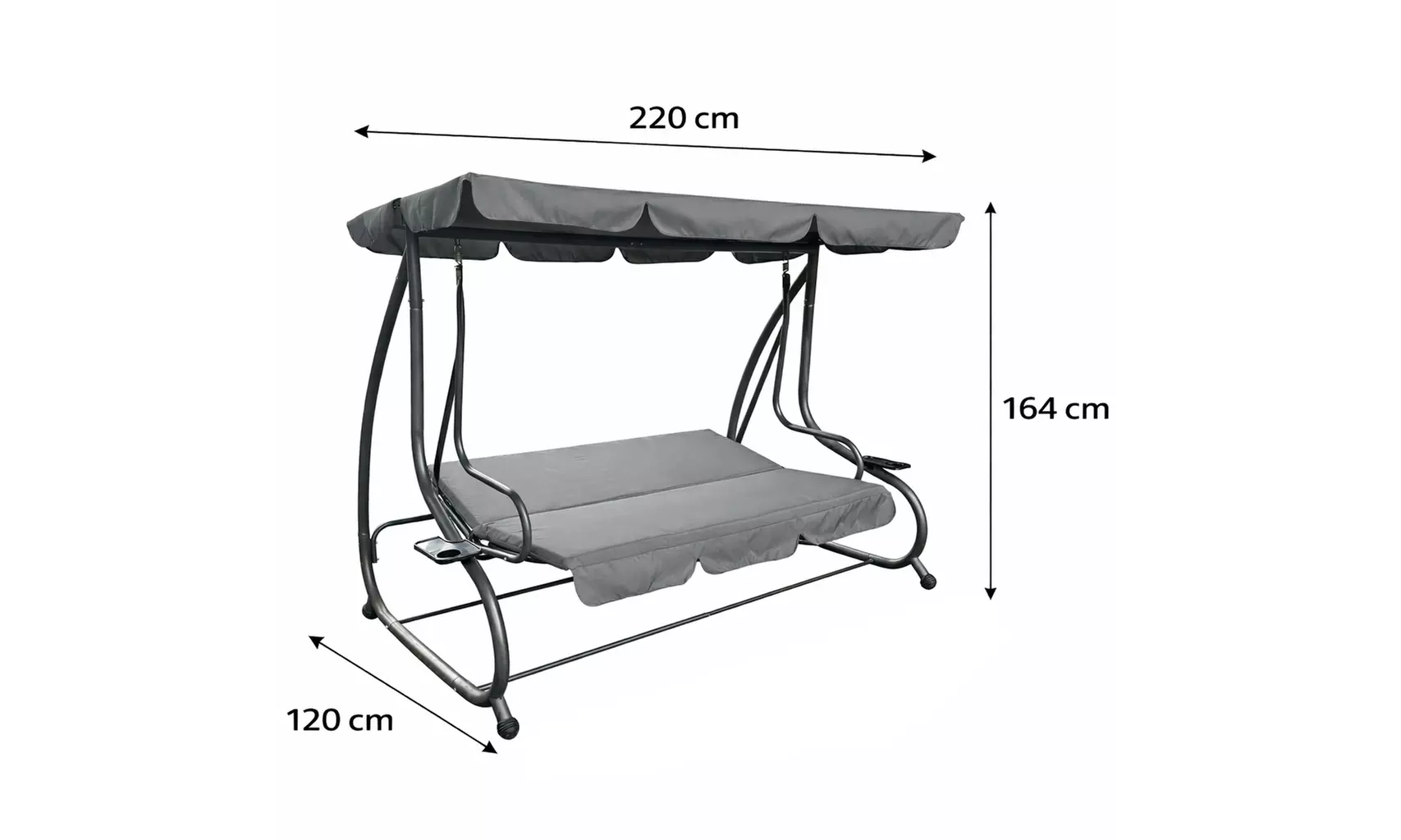 Dondoli in acciaio e poliestere 3 posti Camillo Rigamonti