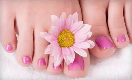 One Manicure and Spa Pedicure or Three Gel Manicures from Natalie B Nails (Half Off) - Second Medium