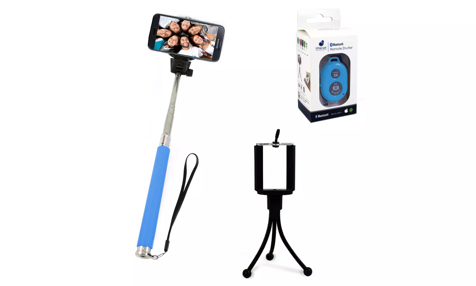 Bluetooth Smartphone-Camera Remote, Tripod, and Selfie Monopod - Second Medium