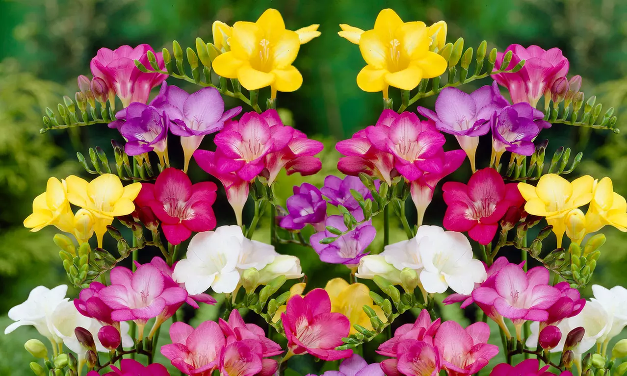 Fragrant Mixed Freesia Flower Bulb (30-/60-Pack, or 150-Pack w/ Bulb Planter) - Primary Image
