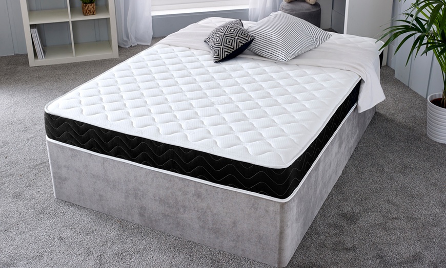 Image 1: Black Quilted Hypoallergenic Memory Foam Mattress