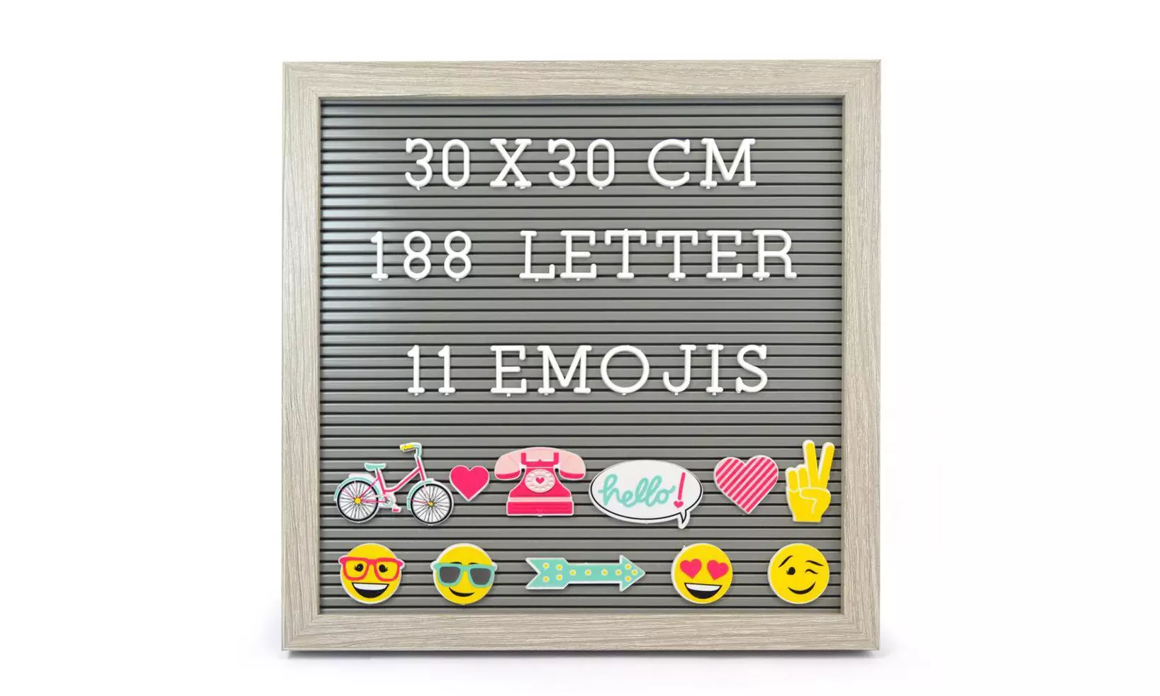Tableau à personnaliser composé de 180 lettres et 11 Emoji - Second Medium