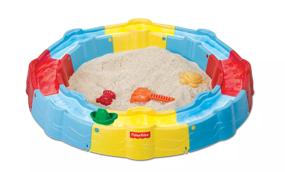 Fisher-Price Build N Play Sandbox with 10-Piece Accessories Set - Primary Image