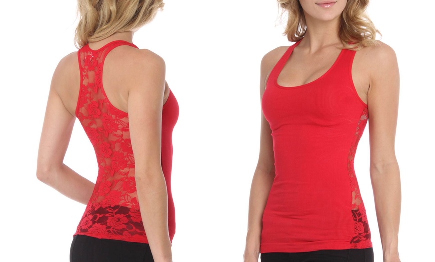 8 Pack Of Womens Lace Back Tank Groupon Goods