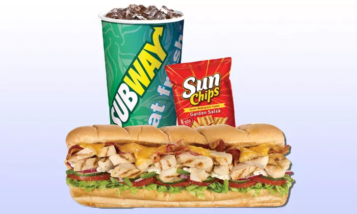 One 12-Inch Sub, One Bag of Chips & One Drink for One or Two People at Subway (32% Off)  - Primary Image