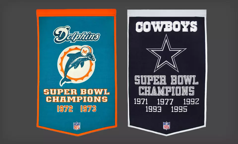 $46.99 for a Winning Streak NFL Dynasty Flag Banner ($79.99 List Price). 16 Teams Available. Free Shipping and Returns. - Second Medium