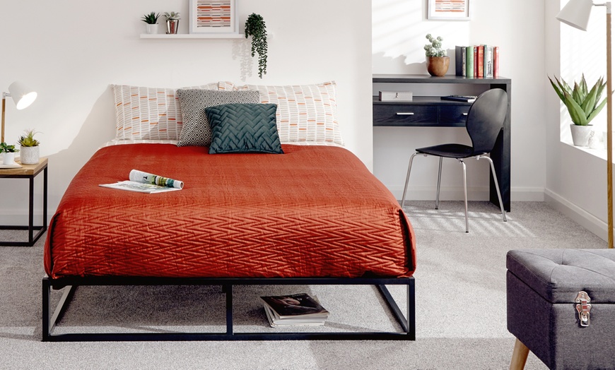 Image 2: Industrial Platform Bed Frame