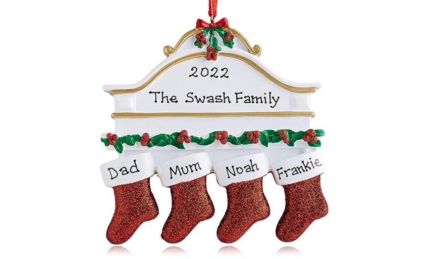 Image 6: Personalised Socks Family Christmas Tree Ornament