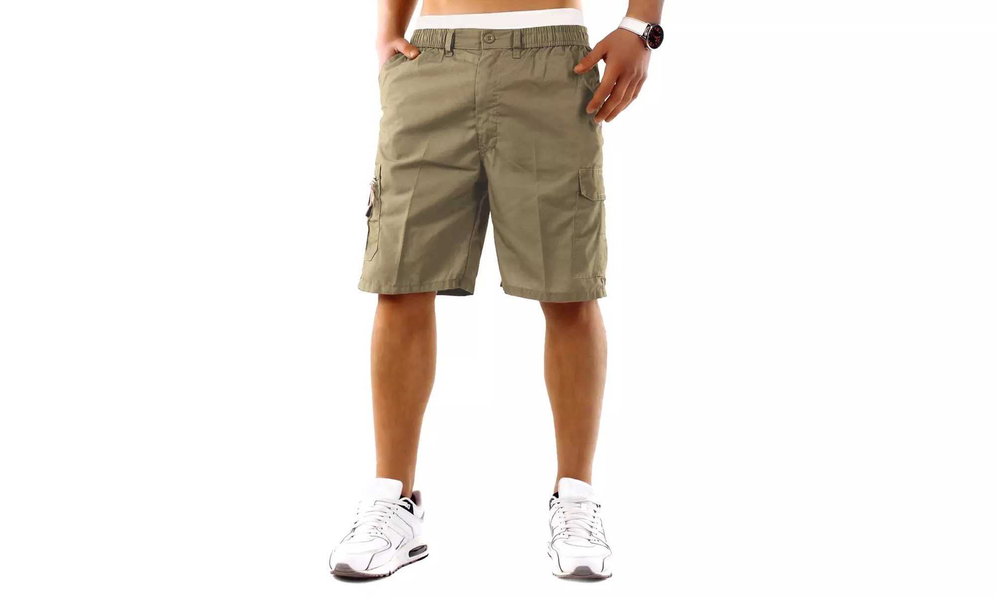 Set di 4 bermuda da uomo cargo in misto cotone