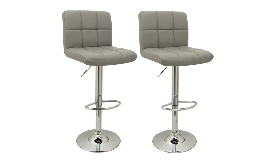 Image 10: Two Faux Leather Bar Stools