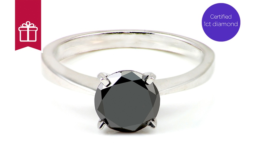 Image 2: 1 Carat Black Diamond Ring