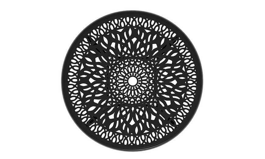 Image 28: Garden Outdoor Cast Aluminum Vintage Bistro Table 