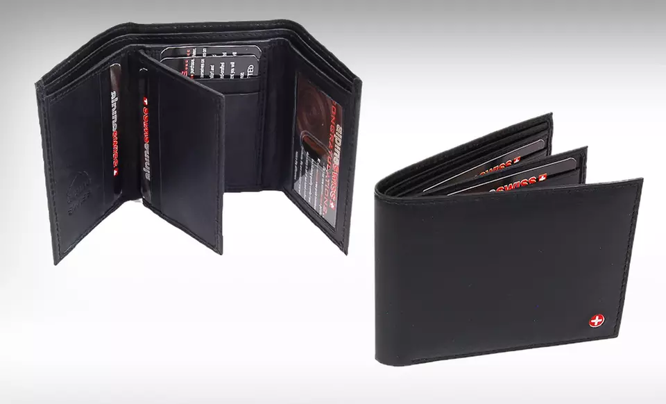 $9.99 for an Alpine Swiss Men's Leather Wallet (Up to $45 List Price). Multiple Styles Available. Free Returns. - Second Medium
