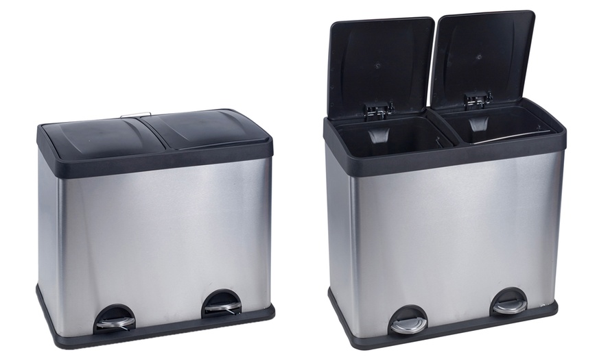 Image 5: Two-Compartment Pedal Bin