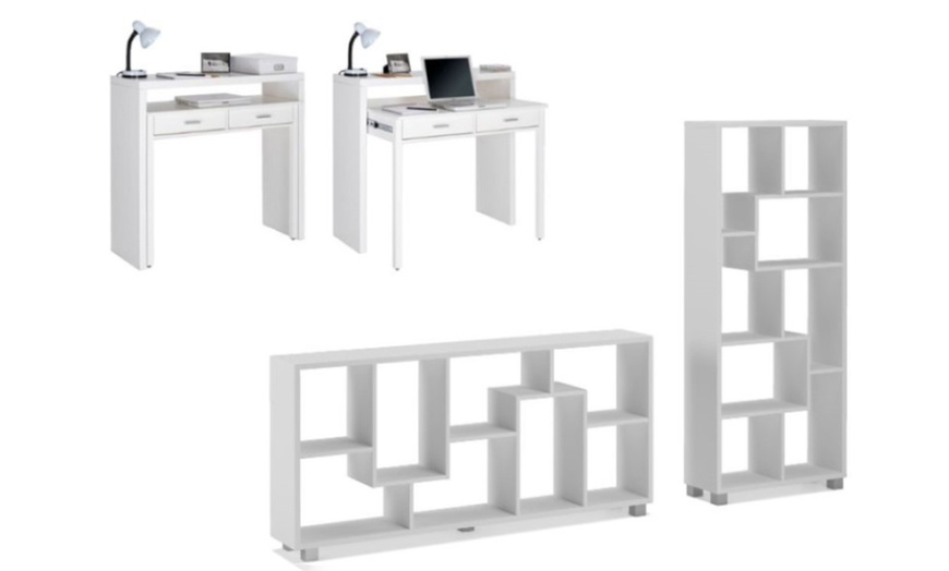 Image 2: Table console extensible et bibliothèque en option