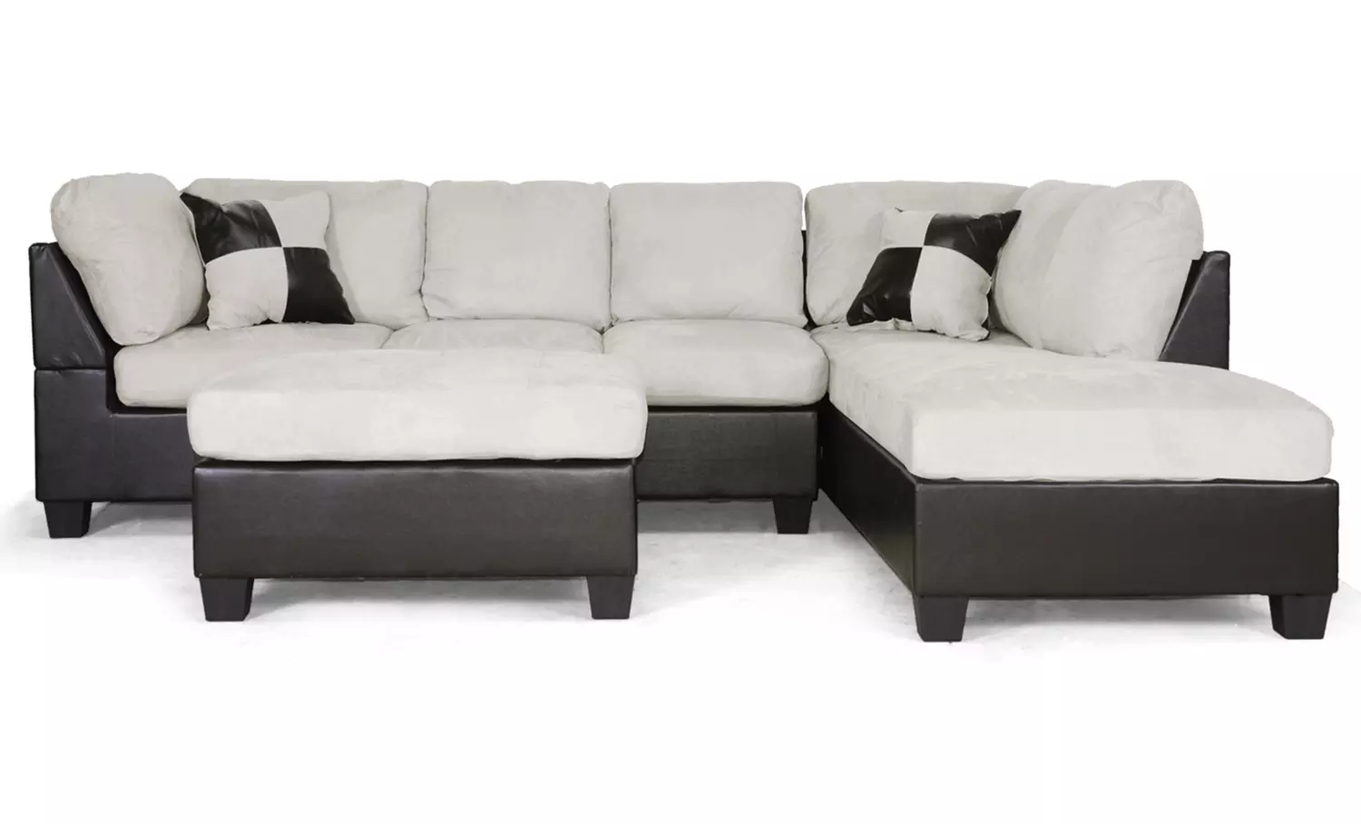 Mancini Modern Sectional Sofa and Ottoman Set - Second Medium