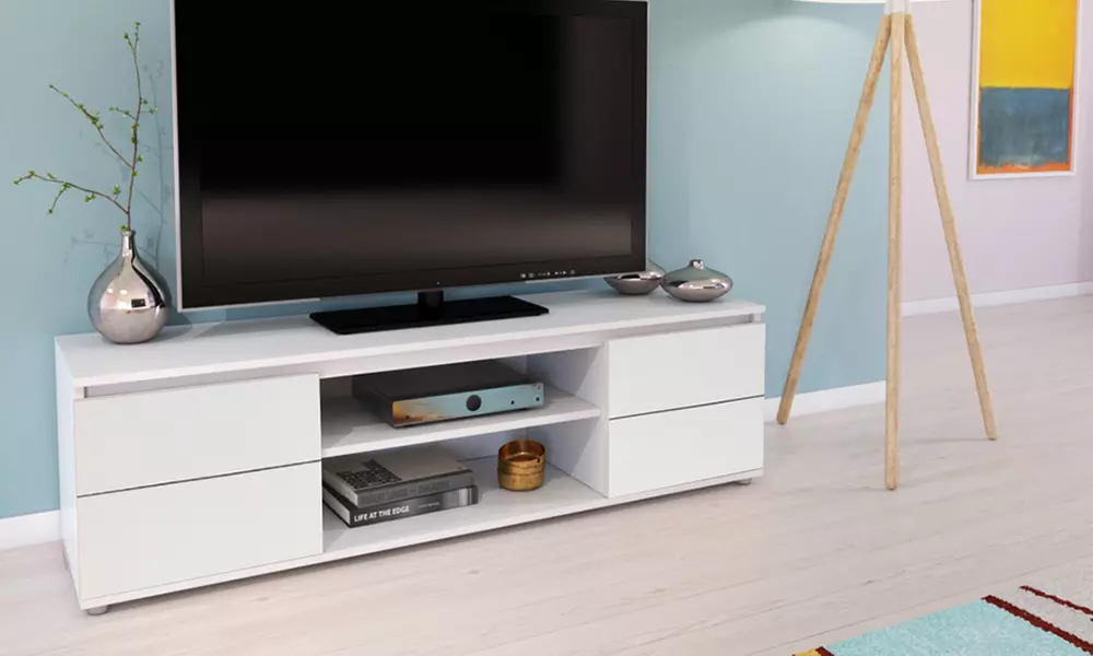 Meuble TV  "Como" de Weber Industries, doté de 2 portes et d'une niche centrale, livraison offerte - Primary Image