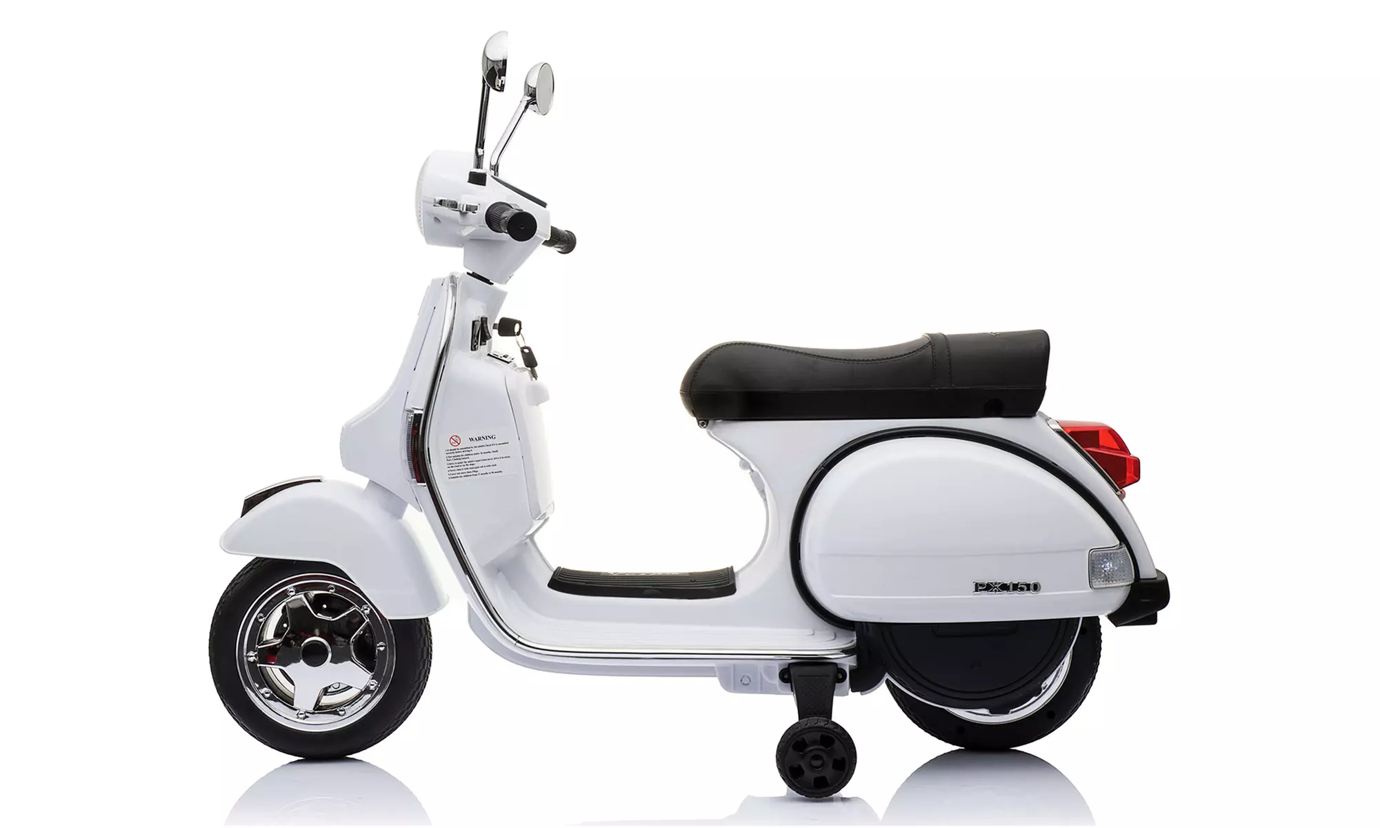 Moto eléctrica Vespa PX150 con ruedas de entrenamiento para niños - Second Medium