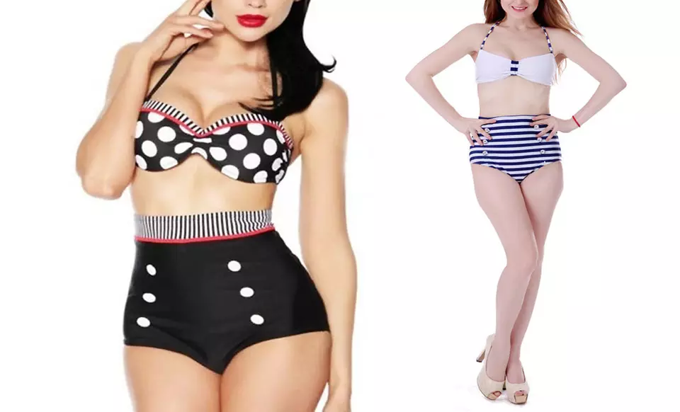Women's Retro High-Waisted Swimsuits - Primary Image