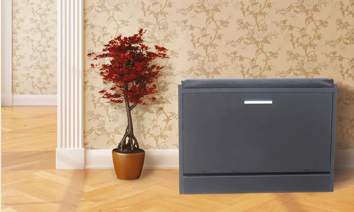 1x oder 2x Ottoman Schuhschrank für bis zu 12 Schuhpaare in Weiß, Schwarz oder Braun - Primary Image