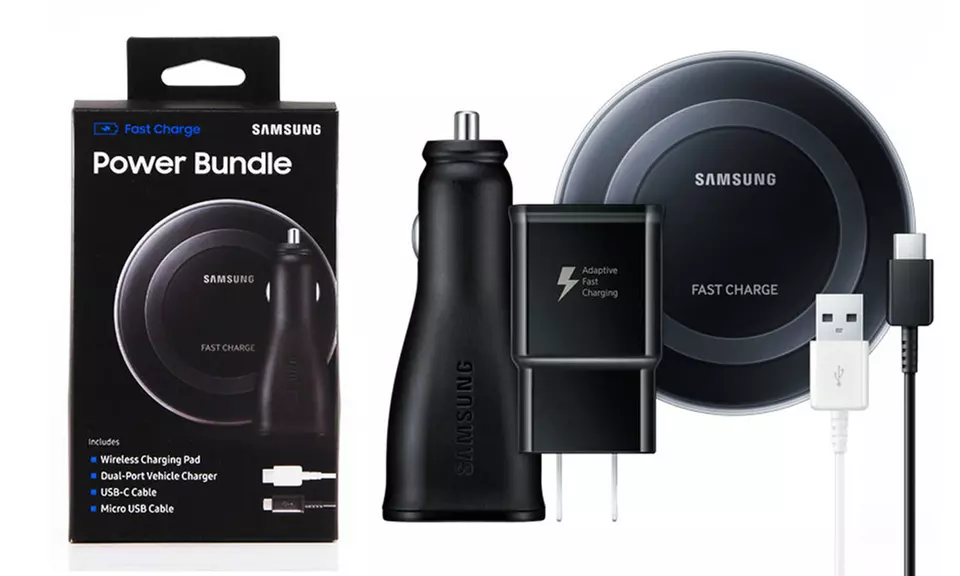 Samsung Adaptive Fast-Charging Power Bundle: Dual Charger, Charge Pad, Cables; Also Compatible w/ iPhone X, 8, & 8 Plus - Primary Image