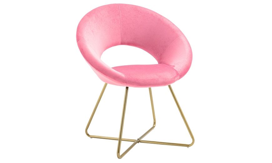 Image 2: Fauteuil rond "Grace" effet velours